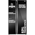 Haier 598 L, 3 Star, 83% Convertible Fridge Space, Expert Inverter, Frost Free Side by Side Refrigerator, (HRT-683KG, Black Glass)
