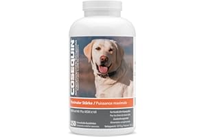 Nutramax Cosequin Puissance maximale Plus MSM et HA, avec glucosamine et chondroïtine, pour Les Chiens de Toutes Tailles, 250 comprimés à mâcher