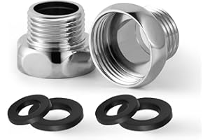 OFFO Shower Hose Reducer Adaptor Connection G3/4" Female to G1/2" Male, Chrome 2Pcs