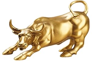 HINAA Statua del toro di Wall Street - Ornamento per ufficio artistico toro in resina | Decorazione del mercato azionario per desktop, scaffali, sale riunioni, uffici, banchi reception
