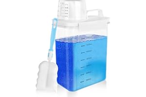 PRZRAO 1800 ml Waschmittelspender Waschmittelbehälter in Pulverform mit Messbecher, Spenderspender Waschmittelspender Waschmittelbehälter Wäsche für Weichspüler Behälter