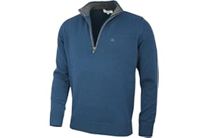 Calvin Klein Mens 2024 Knit Cotton 1/2 Zip Golf CK Top Sweater