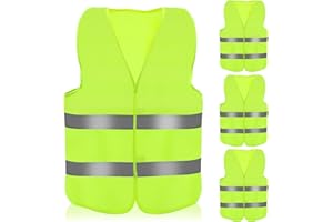 Aerzouser Gilet Jaune Voiture, Gilet Fluorescent de Sécurité, Adapté aux Secours Routiers de Nuit, équipé de Bandes Réfléchissantes de Haute Qualité