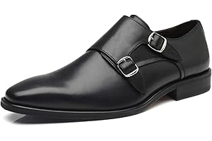 La Milano Mens Double Monk Strap Slip-on Loafer Oxford Formal Business Casual Dress Shoes for Men