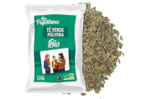 LES PAPOTEUSES | Zielona herbata Gunpowder z całych liści | 1500g | Zielona herbata z Chin | Certyfikowany organiczny i Sprawiedliwy Handel