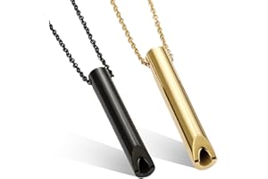 DALAETUS 2 Stück Tragbares Atmung Halskette Set, Stressabbau Halskette mit 2 Farben, Achtsame Halskette zur Linderung von Angst und Atemübungen, Geschenk für Frauen Männer