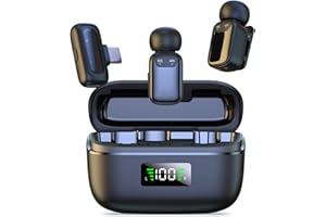 NicNok Microfono lavalier wireless per iPhone, iPad, mini microfono per live streaming, registrazione video, telefono Android, computer, interviste all'aperto o al chiuso, YouTube, Vlog, TikTok