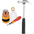 Sulfar Home Hand Tool Kit Combo of Multipurpose Claw Hammer and 31 in 1 Screwdriver Set (Combo of 2), Professional DIY Household Tools for Home Repair, Maintenance, Toolkit for Every Homeowner