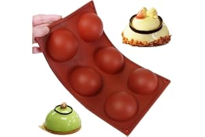 Wady Grand 6 Demi-Spheres Moule en Silicone Plat Antiderapant Rsistant Gateau de Cuisson