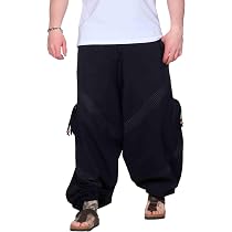 Haremshose Herren – Baumwolle-Leinen, Buntes Patchwork, Tiefer Schritt, Für Yoga, Sommer & Freizeit