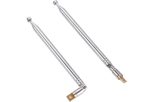 moinkerin 2 antenne radio telescopiche, in acciaio inox, AM FM, antenna universale, telecomando TV (51-2 pezzi)