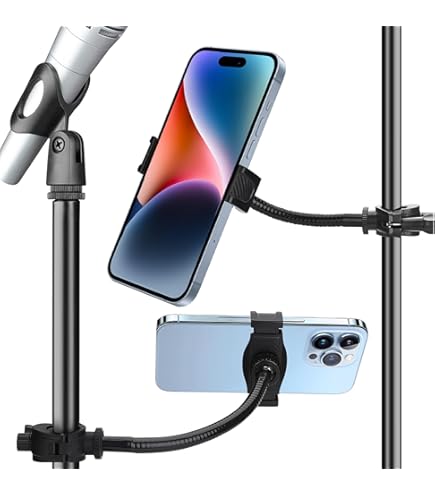 Supporto Per Smartphone Da Asta Microfonica - Regolabile, Peso 600g, Nero - Foto 4