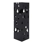 Porte-Parapluies Métal SONGMICS Noir | Avec Plateau Récupérateur Eau & Crochets - 49x15,5cm