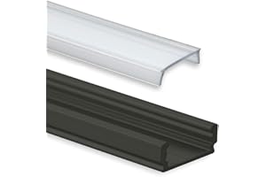 ‎INNOVATE INNOVATE 2 m LED Schiene - Aluminium Profil - Aluprofil für LED Stripes/Streifen - LED Kanal - ALU Leiste - Abmessung: 2000mm x 17mm x 7mm (Alu Profil schwarz inkl. klarer Abdeckung für LED Stripe)