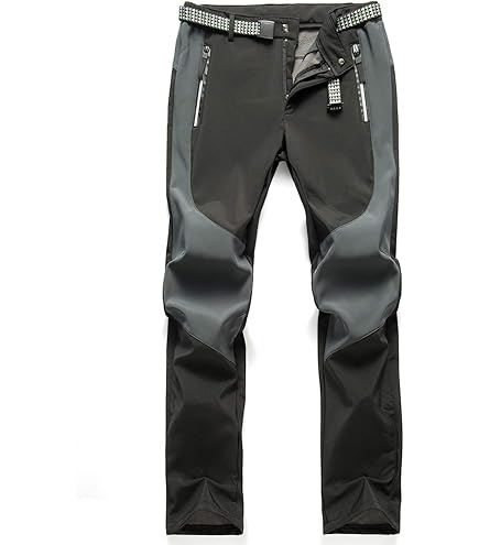Tectop Pantalon De Randonnée Imperméable Pour Homme, Coupe Ajustée Avec Doublure En Polaire Pour L'hiver, La Neige, Le Ski Et La Planche - Pantalon Softshell PW7609 - Noir - Taille L