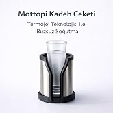 Mottopi Kadeh Ceketi,Kadeh Soğutucu,Tek Kadeh Ehlikeyf, Termojelli Donarak Soğutan,Paslanmaz &Ccedil;elik G&ouml;vde-Siyah