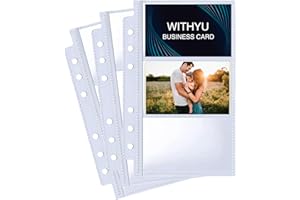 WITHYU 40 Pack 240 Taschen A6 Binder Visitenkartenhüllen, Ultra-Clear 2.2x3.5 K-pop Fotokartenhüllen, Doppelseitige 3 Taschen 6 Ring Planer Nachfüllseiten für Visitenkarten, Kreditkarten