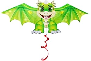 Touch the sky Cometa de Dinosaurio de Dibujos Dnimados para Niños y Adultos, Fácil de Volar, Excelentes Juegos al Aire Libre y Juguetes de Actividades, Adecuado para Principiantes.