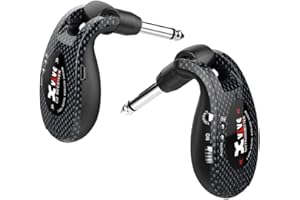 XVIVE U2 - Sistema Wireless Digitale per Chitarra Elettrica Acustica e Basso, Trasmissione in Banda 2,4Ghz, Range di 20m - Fino a 5 Ore di Autonomia, Doppio Cavo USB per Ricarica Incluso, Jack Snodati