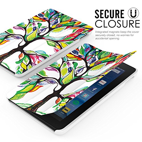 MoKo Fire 2015 7 Zoll Hülle – Ultra Slim Lightweight Schutzhülle Smart Cover Case mit Standfunktion für Amazon Fire Tablet (Vorherige 5th Generationeration – 2015 Modell) Tablet, Glück Baum - 2