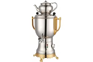 Elektrisk Samovar 1800W, Turkisk Tebryggare 4L + 1L, 30–100°C Reglage