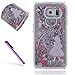 Produktbild Samsung Galaxy S7 Edge Hülle,Samsung Galaxy S7 Edge Case,Galaxy S7 Edge Hülle,EMAXELERS 3D Kreative Silber Blau Liquid Fließen Flüssig Transparent Bling Hart PC Hardcase Hüllen Case Cute Rosa Herz Löwenzahn Tier Blumen Muster Serie Dynamisch Treibsand Flüssige Fließend Glitzer Shiny Glanz Sparkle Clear Hart Plastik Tasche Kristall Handytasche Hülle Etui Case Cover Für Samsung Galaxy S7 Edge,Silver Liquid-Girl Wearing White Dress