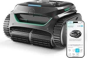 WYBOT C2 Limpiafondos Piscina, Robot Limpiafondos Piscina Inalámbrico 150㎡, Doble Filtración, 3 Motores, Succión Potente, Limpieza Paredes & Línea de Agua, 180 Min, App(Negro-Verde Gris)