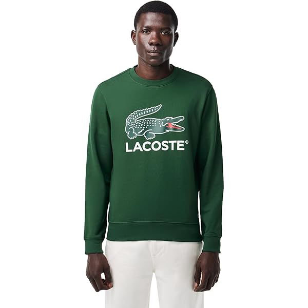 Buy Lacoste Men's Round Neck Loose Fit Croc Print Sweatshirt