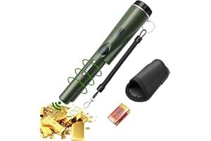 LIBERSHINE Metalldetektor Pinpointer Tragbar Metallsuchgerät 360° Suchen Pin Pointer Metallsucher IP66 Wasserdichter mit Eingebautem LED Indicator/Alarm Licht/9V Batterie für Goldmünze Hunt, Relikte, Schmuck