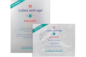 ‎LUBEX ANTI-AGE Lubex anti-age eye pads anti wrinkle & skin-stress control – Augenpads mit hochdosierter Wirkstoffkombination und Hyaluronsäuren, hergestellt in der Schweiz, 8 Sachets x 2 Pads