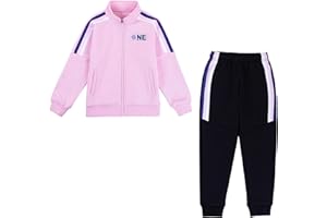 Tancefair Girl's Tracksuit- 2 Piece Outfits Girls Sweatsuit Full Zip Front Classic Jacket & Joggers Pants Joggers Set Casual Clothing for Kids Girls (4-15 Years)