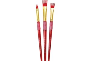 Royal Brush BK693 Big Kids Choice - Juego de 3 brochas de plástico acrílico, color dorado