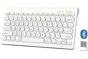 BQSS Tastiera iPad, Tastiera Bluetooth Ricaricabile, Per iPad 9/10 Generazione, iPad Air/Pro/Mini/Samsung tablet S9/Android e Window(White)