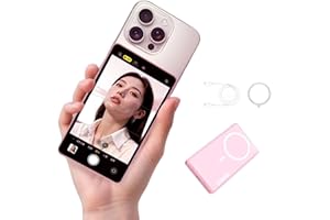 Shimbol CP5 Lite II Magnetic Selfie Monitor, 1080P Rear View Camera Mirroring, 50M Bluetooth Control & Dual Band Wireless Vlog Screen for iOS/Android TikTok Video Tool, Pink
