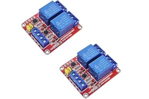 PENGLIN 2 Pieces 2 Channel 24V Relay Module with Optocoupler High or Low Level Trigger Expansion Board for Raspberry Pi Arduino (24V Relay 2 Channel)