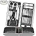 Price comparison product image Manicure Pedicure Set , Women Men Nail Clippers Tweezer Scissors Cutter Cuticle Remover Professional Travel Tool Kit - Stainless Steel -With Leather Case - 18 Pcs - Black - Teamkio