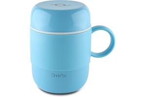 DrinkPod Tazza da Viaggio isolata sotto Vuoto, Acciaio Inossidabile, Blu, 280ml