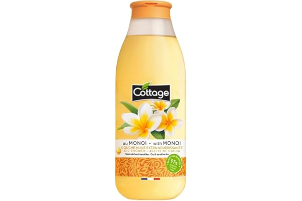 Cottage Douche Huile Extra Nourrissante au Monoï Peaux sèches et sensibles 97% d'ingrédients d'origine naturelle 560ml