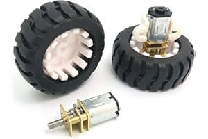 DollaTek 2Pcs 6V N20 Micro Engrenage Moteur avec Roue en Caoutchouc pour Robot Smart Car