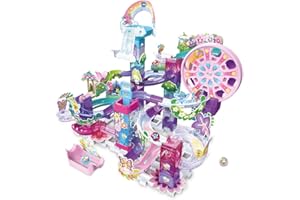 VTech - Marble Rush Fairy Garden Set M500E - Circuit à Billes Électronique à Construire, 90 Pièces et 6 Billes Pailletées - Jeu de Construction Créatif - Cadeau Enfant Dès 4 Ans - Contenu en Français