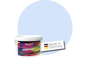 WALLCOVER Peinture murale de qualité supérieure | Bleu Glacier | Couleur pastel | 2.5L = 20m² | Pour les intérieurs à très haut pouvoir couvrant (classe 1) | Finition mate | Fabriquée en Allemagne