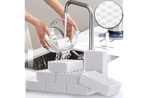 POWOBEST Schmutzradierer Schwamm, 50 Stück Radierschwamm Putzschwamm Zauberschwamm 2X Kompression Melaminschwamm, Wunderschwamm Weiß Reinigungsschwamm für Haushalt, Küche, Schuhschwamm