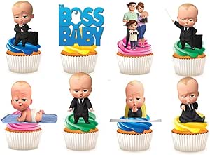 30 The Boss Baby Edible Wafer Paper Cake Toppers Decorations Amazon De Home Kitchen