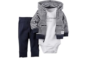 Odziezet Conjunto Recién Nacido Bebé Mono Niño Niña Abrigo Sudadera Invierno Primavera Otoño 3PC 3-18 Meses