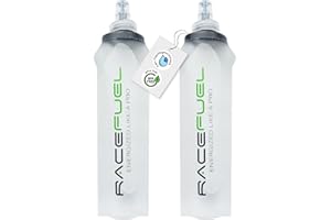 RACEPACE RaceFuel Foldable 500 ml Water Bottle Gel Bottle, Soft Flask BPA-Free, with RaceFuel Energy Gel Recipe QR Code, Perfect for Running, Marathon, Triathlon and Cycling (2 Pieces, 500 ml)