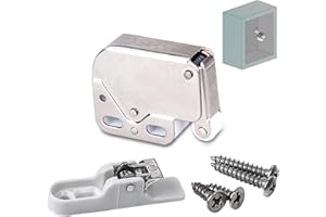 LOOTICH Push to Open Mini Zatrzask do Szafek kuchennych Drzwi do Szafy Automatyczny Zatrzask Sprężynowy Dotykowy do Mocowania Śrubowego 15 szt