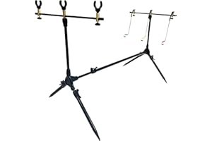 KINGCARP - 3 Rod Adjustable Session Rod Pod with Rests, Swingers and Carry Bag Extends from 67cm to 117cm - Newly Improved [25-3398KC]