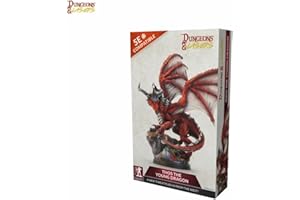 Dungeons & Lasers Thos Dragon Miniature Figure - Tall 5.9" Height (150mm) with Scenic Base - 5E Compatible for DND and Tabletop RPG Games - Highly Detailed and Unpainted