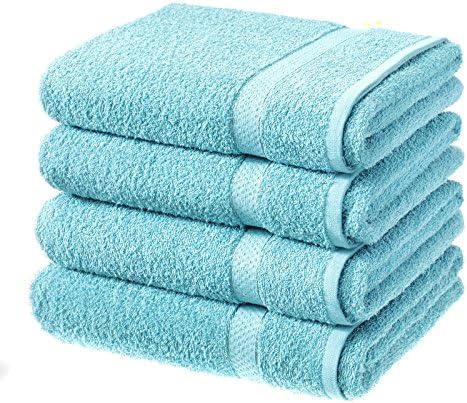 Pack of 2 High Quality Super Soft 100% Egyptian Cotton Bath Sheets Bath Shower Towels (Turquoise)
