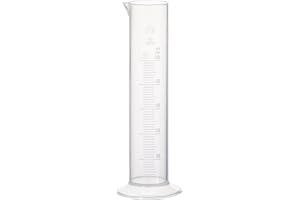 Vitlab Polypropylene Measuring Cylinder, Low Shape, Round Base, Class B, Transparent, 50 ml Capacity, 200 mm Height